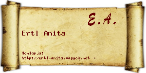 Ertl Anita névjegykártya